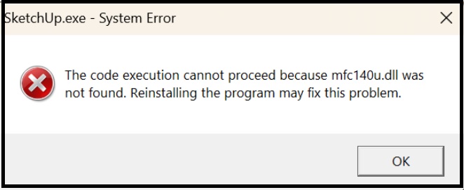 Error message - code execution cannot proceed.jpg