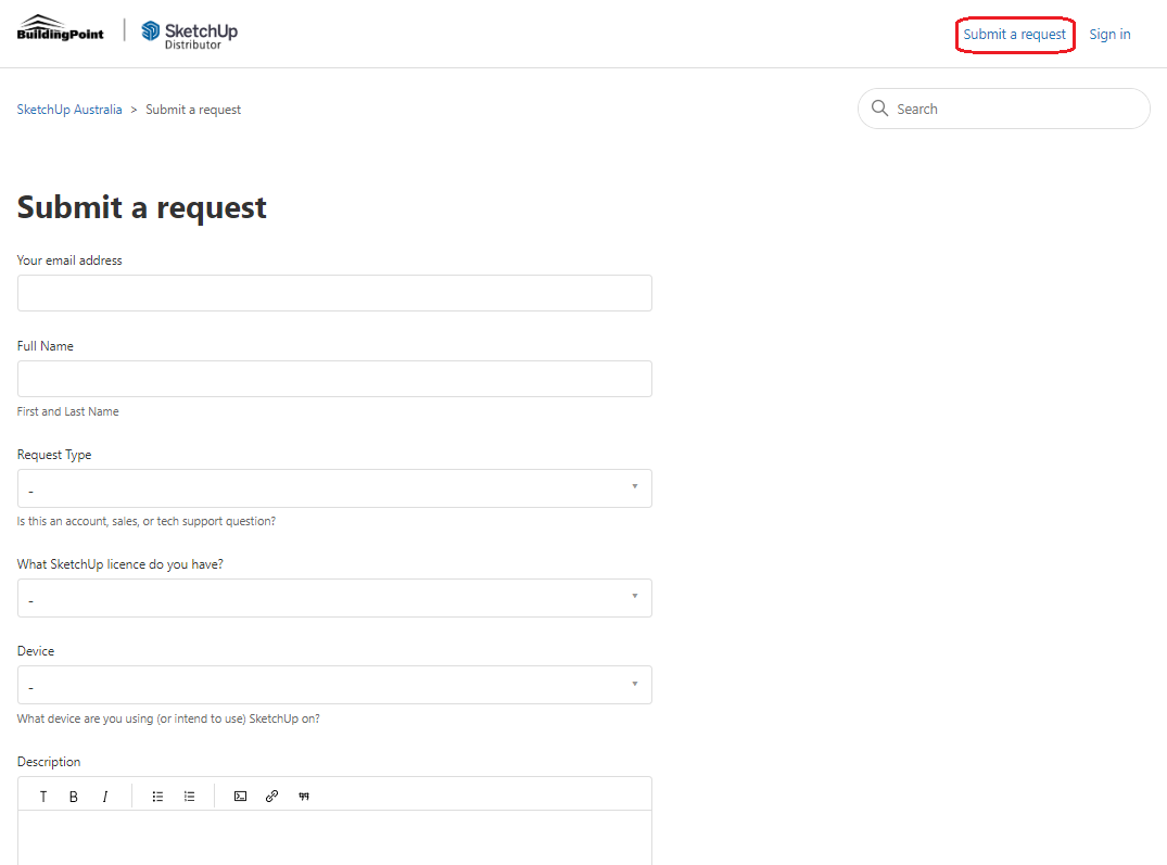 Submit a request - Contact Sales or Support – SketchUp Australia & New ...